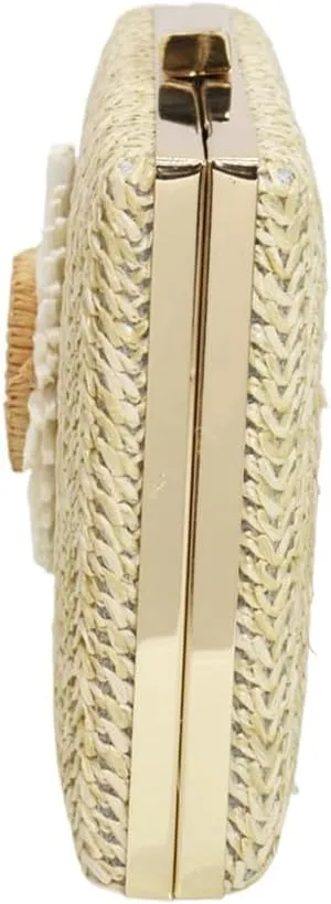 Sunflower Straw Clutch Purse for Women Summer Beach Purse Floral Woven Evening Clutch for Formal Party Travel