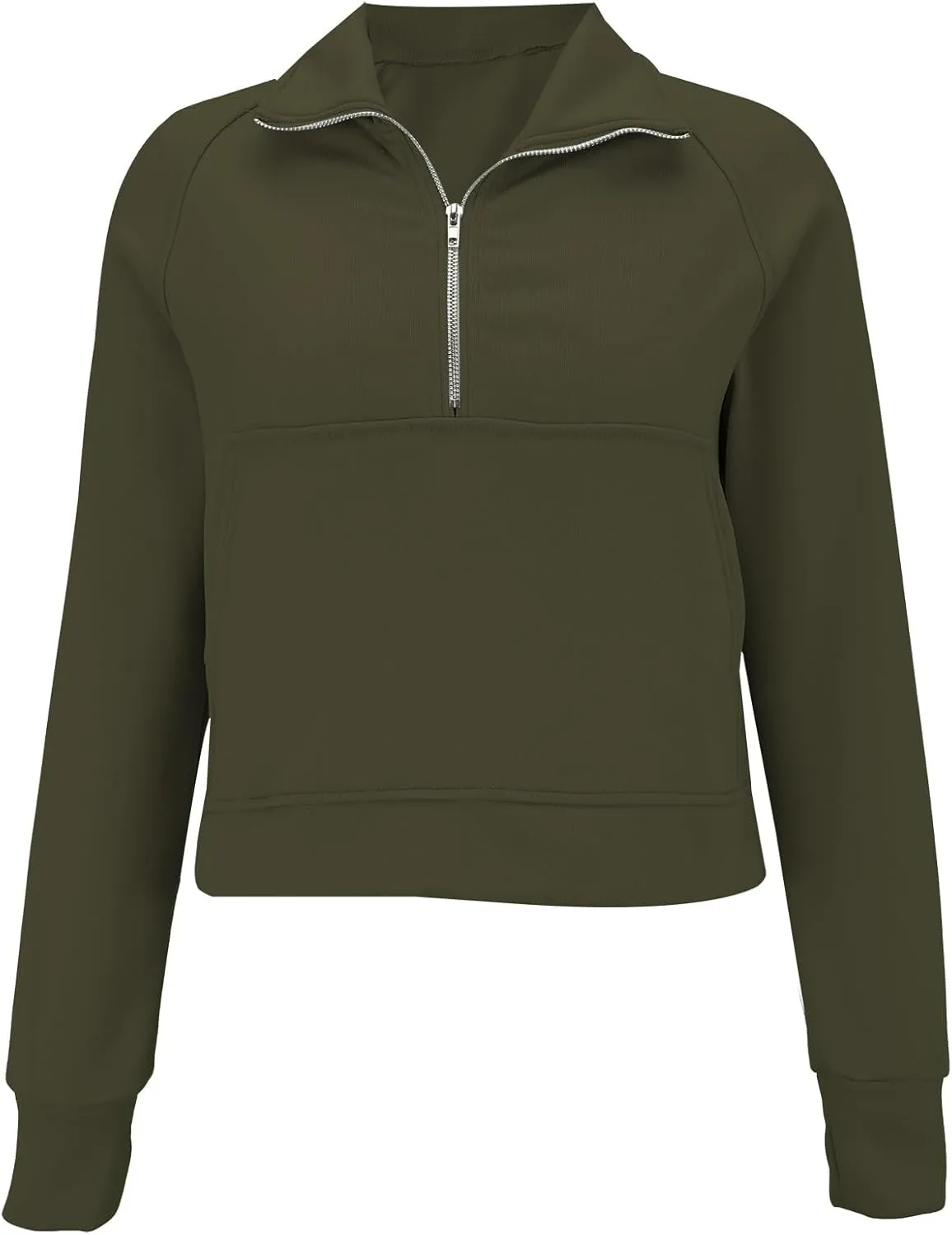Sweatshirt for Womens Fall Fashion 2024 Half Zip Cropped Sweatshirt Pullover Fleece Zipper Hoodie Thumb Hole