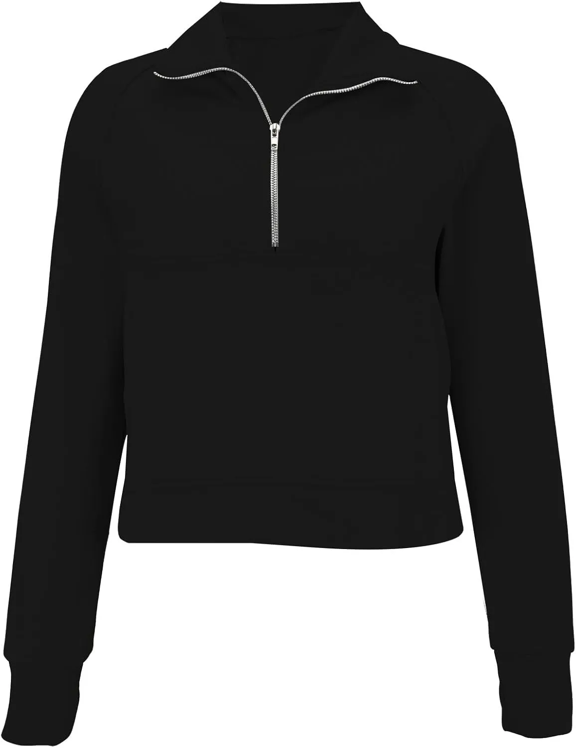 Sweatshirt for Womens Fall Fashion 2024 Half Zip Cropped Sweatshirt Pullover Fleece Zipper Hoodie Thumb Hole