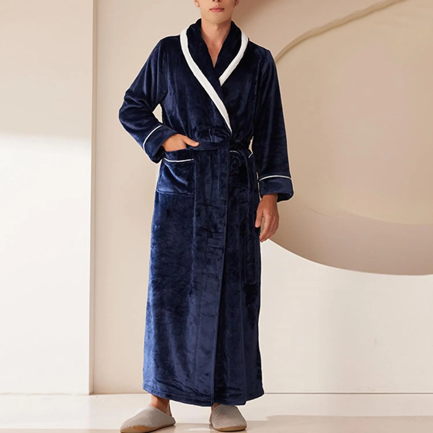 TANGNADE Womens Bathrobe Ladies Flannel Fleece Plush Warm Long Robes Comfy Home Wear Pajamas Nightgown Sleepwear
