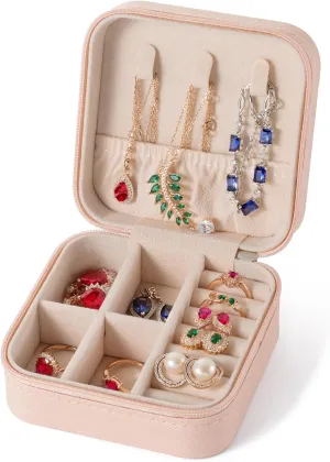 Travel Jewelry Case, Jewelry Organizer Box, Jewelry Organizer Travel Small Ring Organizer Necklace Organizer Earring Organizer Box, Bridesmaid Proposal Presents, Mothers Day Mom Gifts - Pink