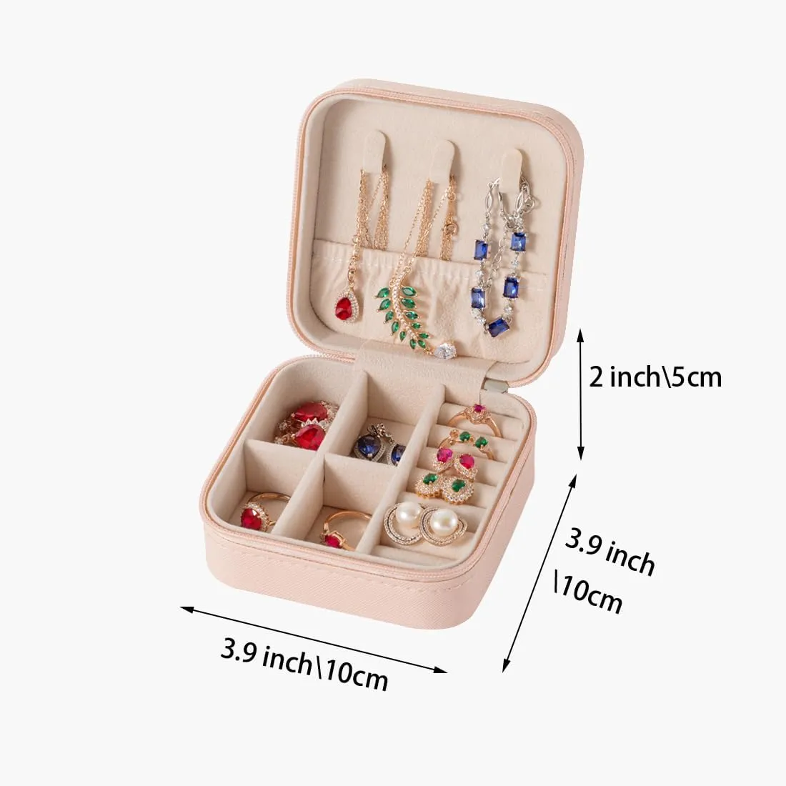 Travel Jewelry Case, Jewelry Organizer Box, Jewelry Organizer Travel Small Ring Organizer Necklace Organizer Earring Organizer Box, Bridesmaid Proposal Presents, Mothers Day Mom Gifts - Pink