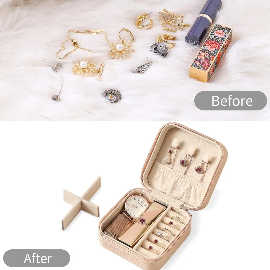 Travel Jewelry Case, Jewelry Organizer Box, Jewelry Organizer Travel Small Ring Organizer Necklace Organizer Earring Organizer Box, Bridesmaid Proposal Presents, Mothers Day Mom Gifts - Pink
