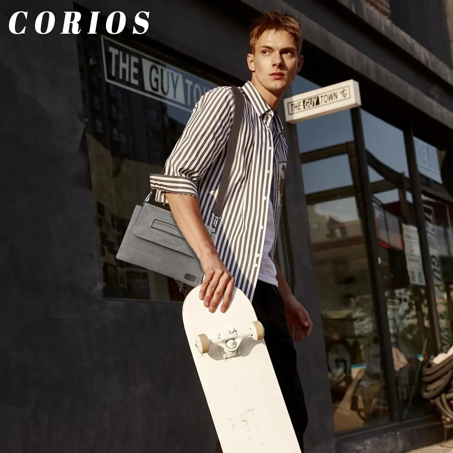Vintage Men's Shoulder Bag Canvas Crossbody Bag Multifunctional Briefcase Tote Handbag Casual Top Handle Bag