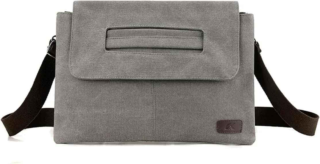 Vintage Men's Shoulder Bag Canvas Crossbody Bag Multifunctional Briefcase Tote Handbag Casual Top Handle Bag