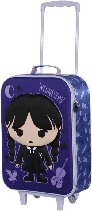 Wednesday Chibi-Soft 3D Trolley Suitcase, Lilac, 17 x 33 x 52 cm, Capacity 26 L, Lilac, One Size, Soft 3D Trolley Suitcase Chibi, Lilac, One Size, Soft 3D Trolley Suitcase Chibi