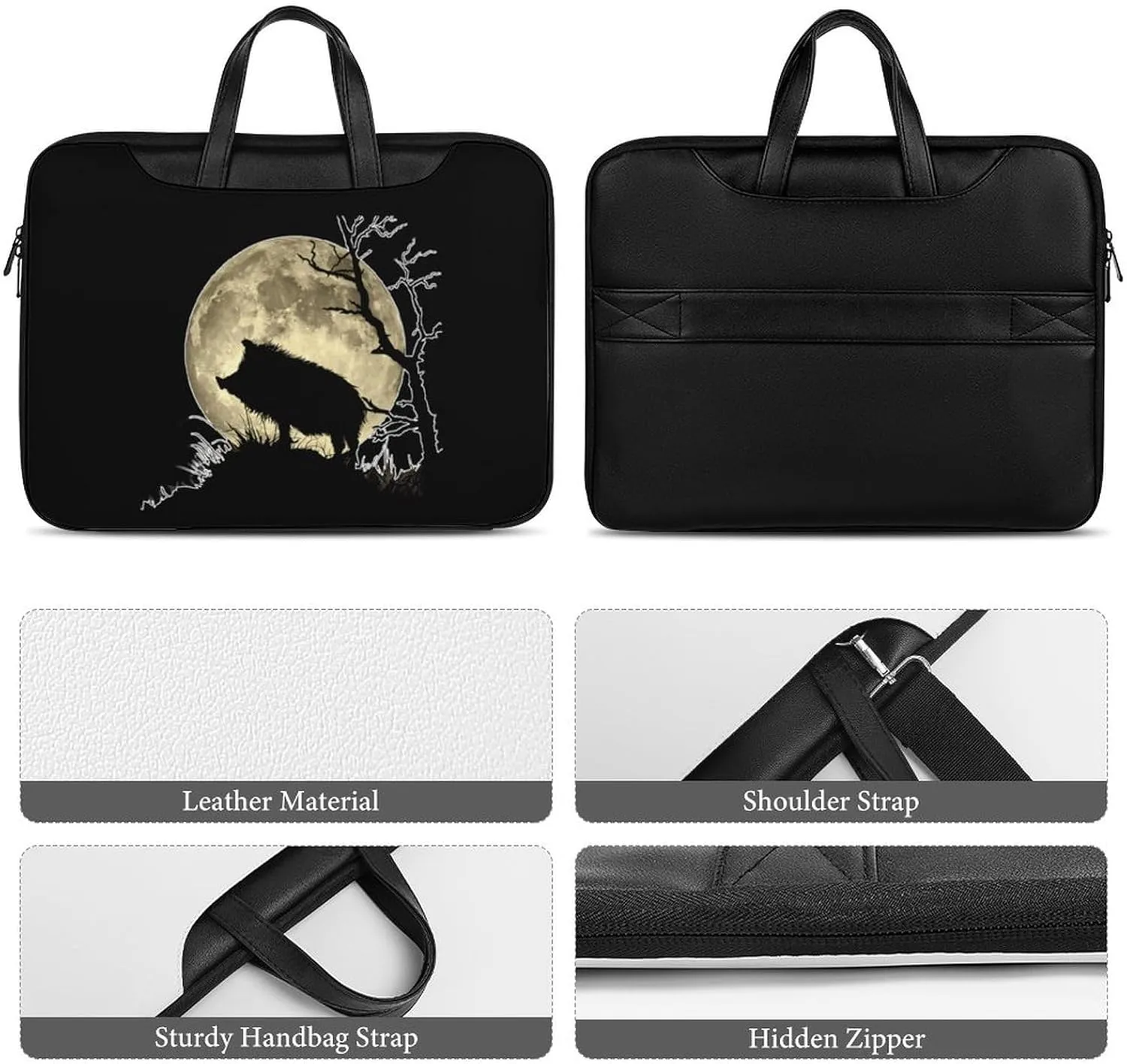 Wild Boar Hunting Hunter Laptop Tote Bag Waterproof Computer Carrying Case Business Office Briefcase