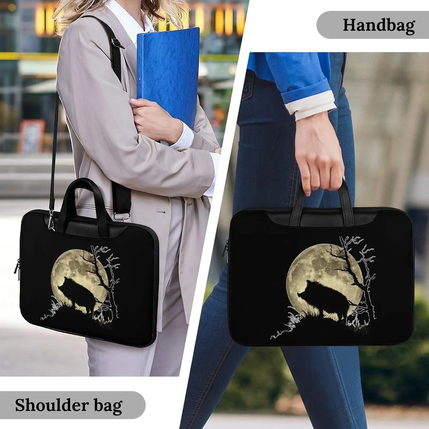 Wild Boar Hunting Hunter Laptop Tote Bag Waterproof Computer Carrying Case Business Office Briefcase