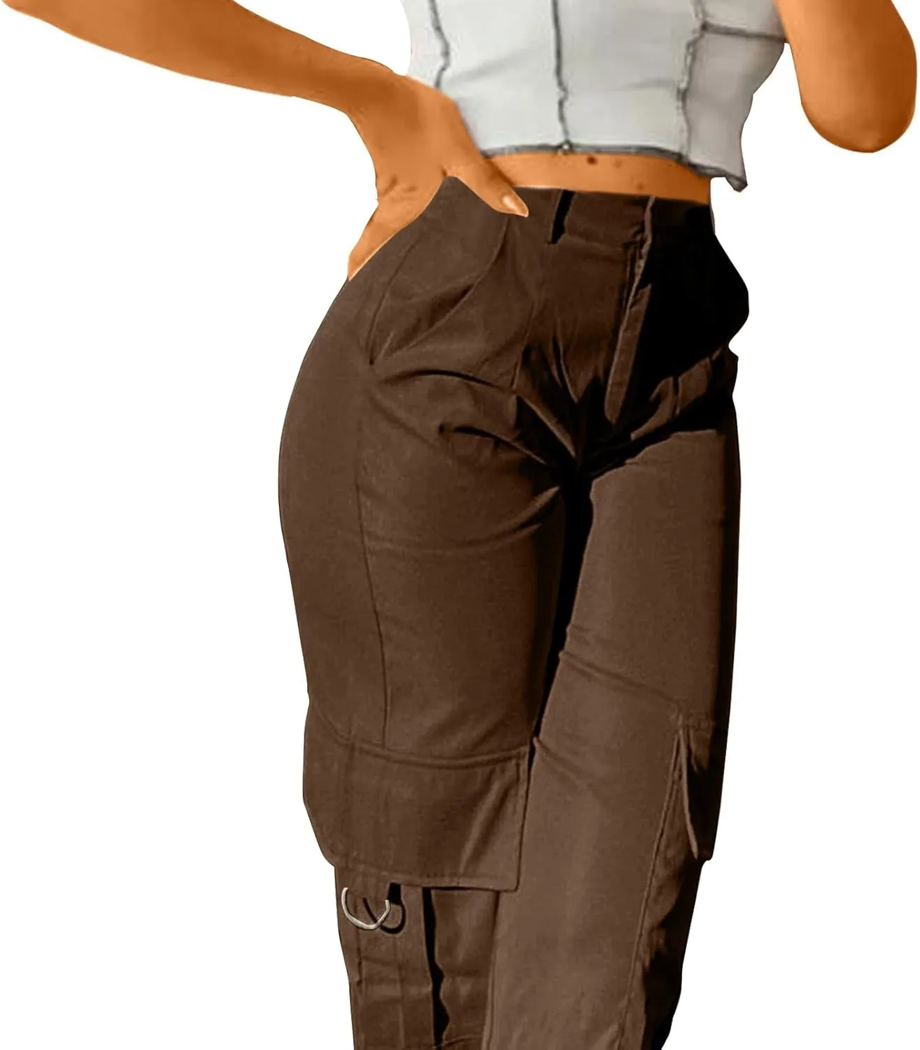 Women Cargo Pants High Waist Wide Leg Casual Baggy Work Pant Palazzo Lounge Tousers Going Out Outfits with Pockets
