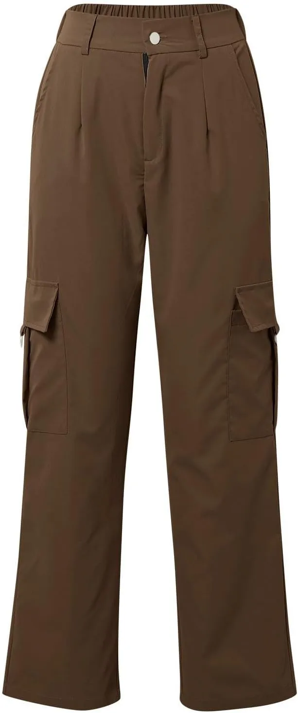 Women Cargo Pants High Waist Wide Leg Casual Baggy Work Pant Palazzo Lounge Tousers Going Out Outfits with Pockets