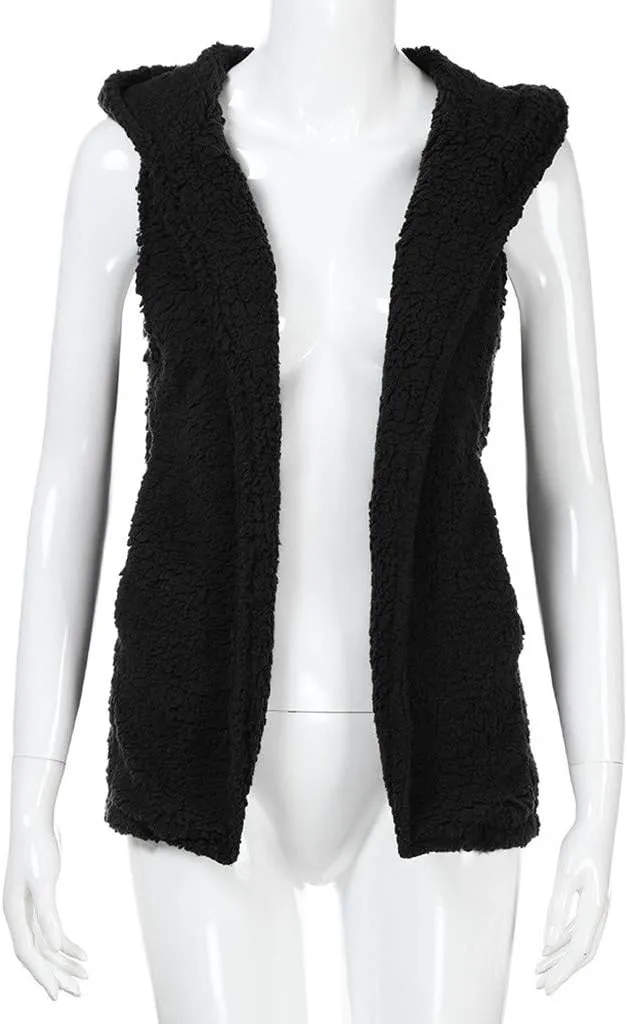 Women Fuzzy Fleece Hoodie Jackets Thick Shaggy Fuzzy Zip Up Warm Winter Fuzzy Faux Shearling Thermal Sweatshirt