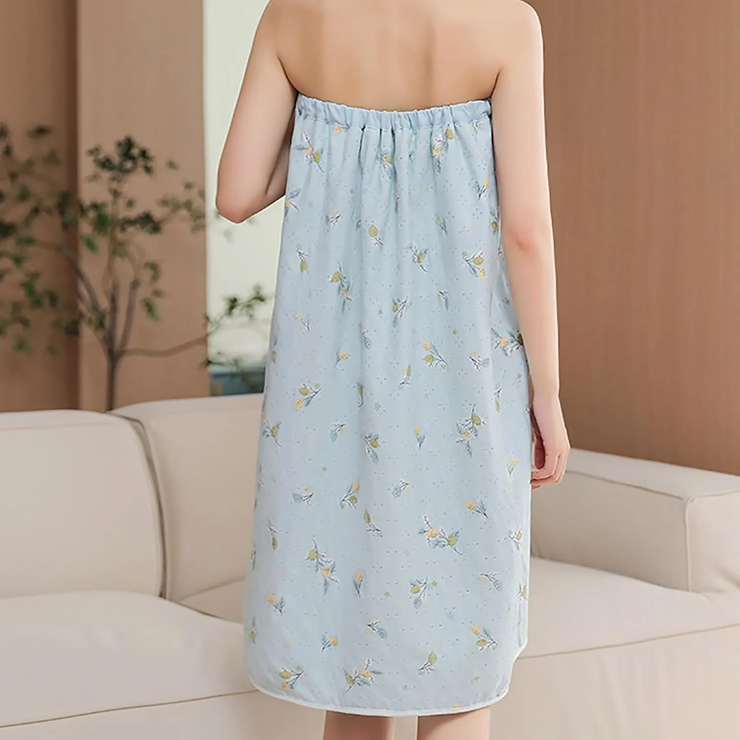 Womens Bath Towel Robe Spa Body Wrap Shower Bathrobe Adjustable Button Closure Super Absorbent Quick Drying Body