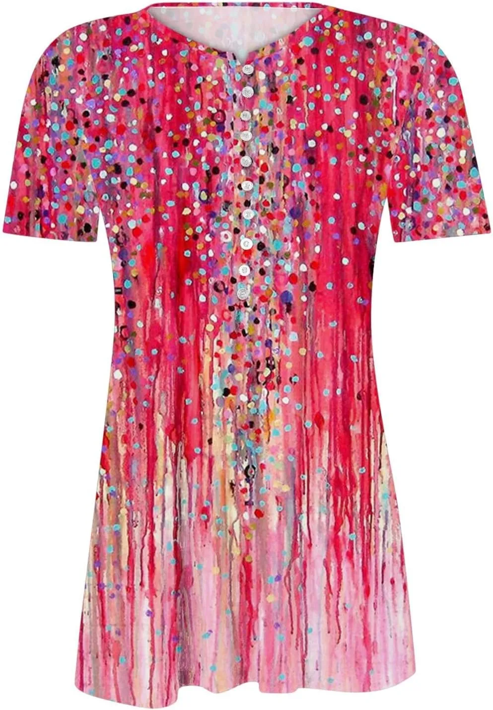 Womens Blouses Short Sleeve Tops Crew Neck Pleated Shirts Tunic Casual Flowy Trendy Pleated Tunic Tops Floral Blue XXL