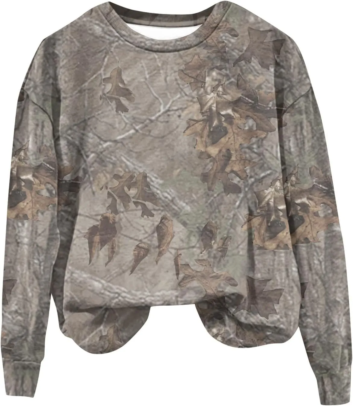Womens Camo Oversized Sweatshirts Y2k Graphic Sweater Crewneck Long Sleeve Pullover Shirts