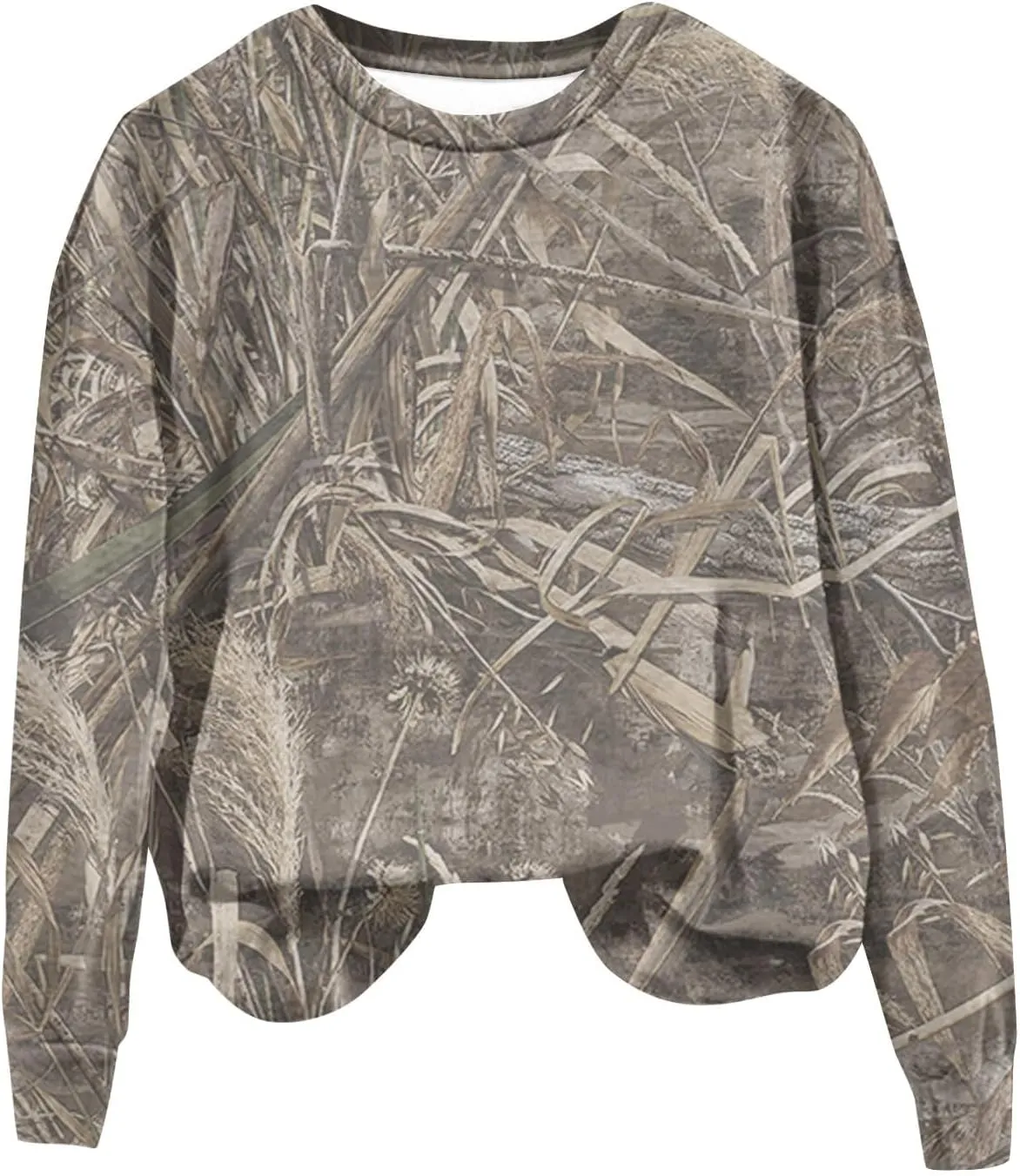 Womens Camo Oversized Sweatshirts Y2k Graphic Sweater Crewneck Long Sleeve Pullover Shirts