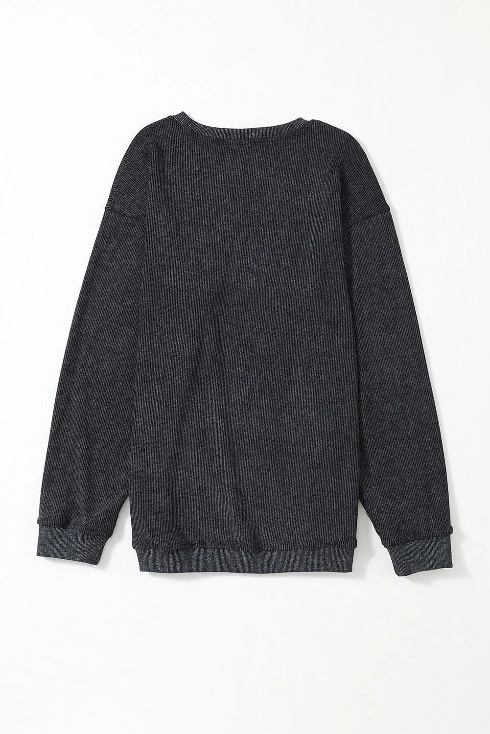 Womens Casual Corduroy Corded Crewneck Oversized Sweatshirts Pullover Loose Long Sleeve Solid Fall Tops Tunics Shirts
