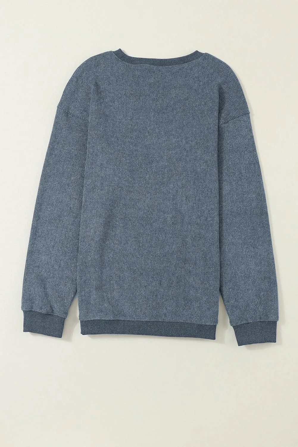 Womens Casual Corduroy Corded Crewneck Oversized Sweatshirts Pullover Loose Long Sleeve Solid Fall Tops Tunics Shirts