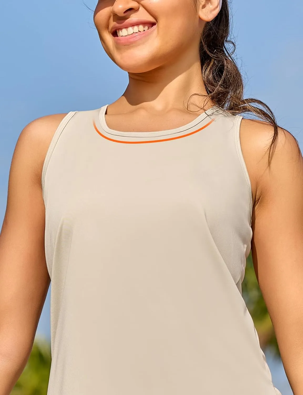 Women's Cross Backless Long Workout Tank Tops High Neck Sleeveless Racerback Shirts Open Back Athletic Clothes