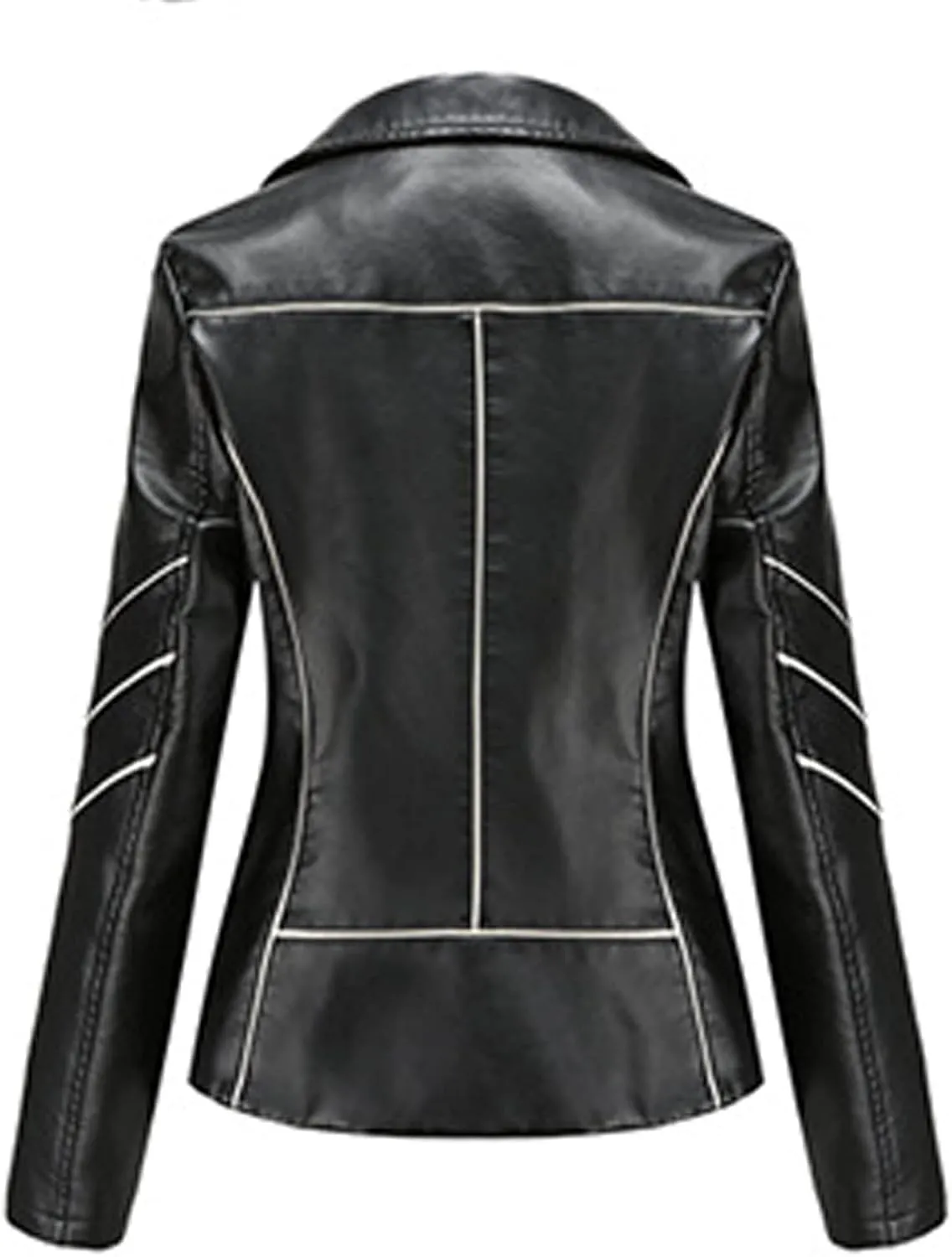 Women's Faux Leather Jacket Trendy Motorcycle Jacket Zip Up Slim Fit Moto Biker Leather Jacket for Women Fall Winter