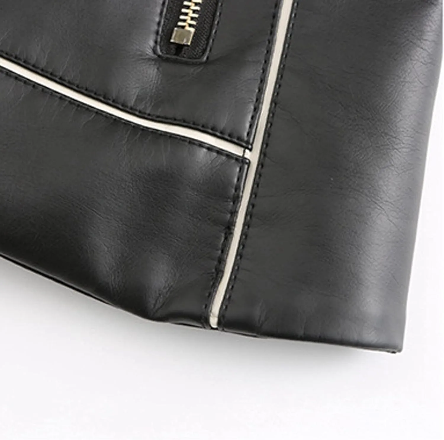 Women's Faux Leather Jacket Trendy Motorcycle Jacket Zip Up Slim Fit Moto Biker Leather Jacket for Women Fall Winter