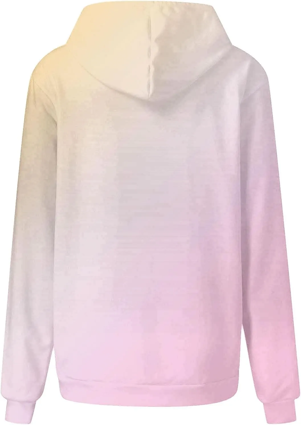 Women's Hoodies Oversized Gradient Long Sleeve Casual Sweatshirts Plus Size Drawstring Large Pocket Pullover Tops