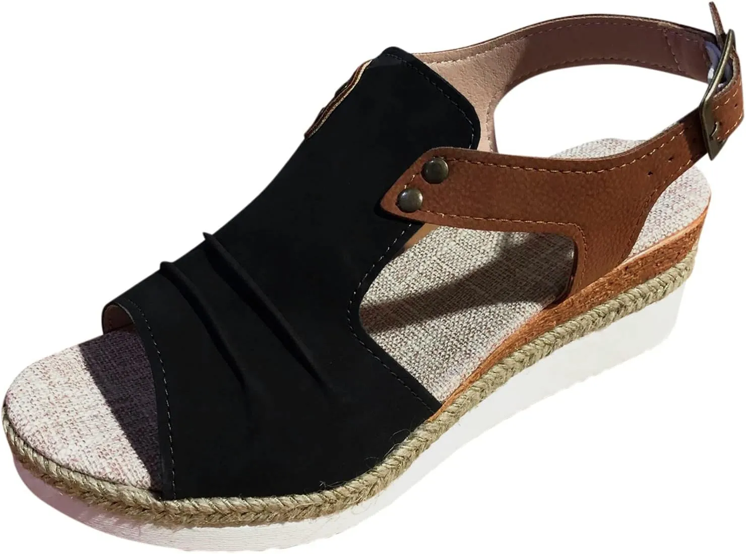 Women's Orthopedic Arch Support Platform Wedge Sandals 2025 Casual Open Toe Slingback Espadrilles Summer Fashion Hollow Out Dress Shoes Casual Comfortable Mules Adjustable Slide Walking Shoes