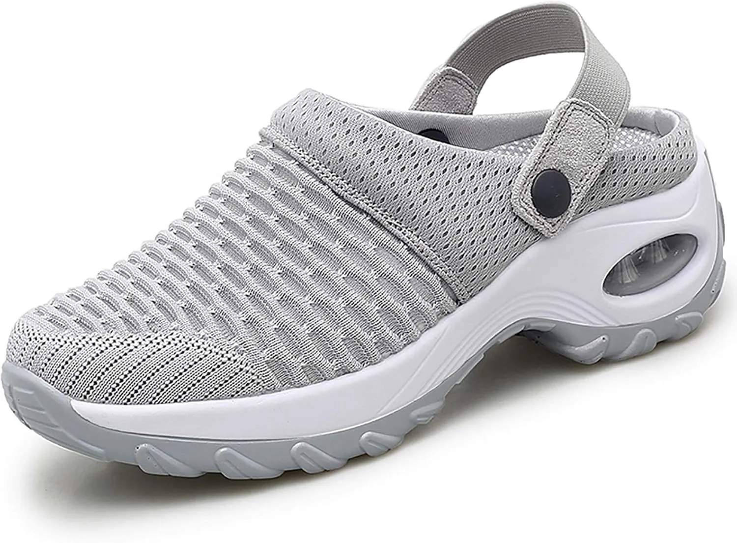 Women's Orthopedic Clogs with Air Cushion Support Summer Air Cushion Platform Mesh Mules Air Orthopedic Slip on Shoes