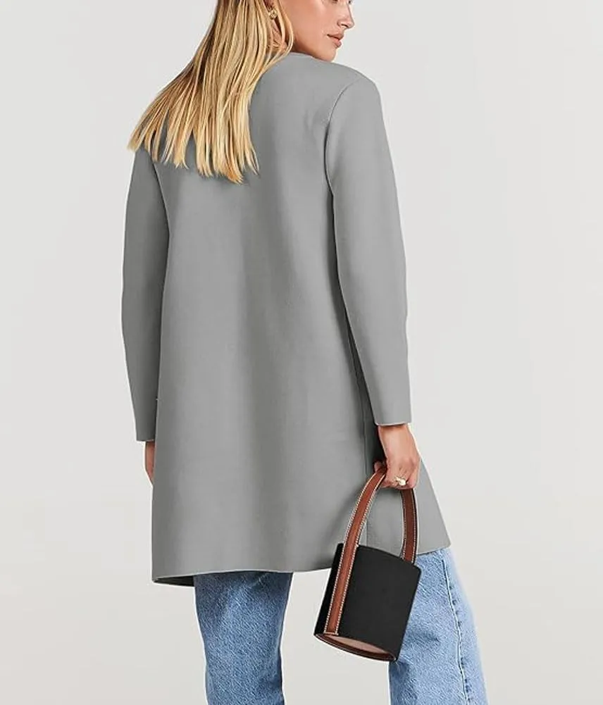 Women's Oversized Open Front Long Cardigans Casual Jacket Coats Long Sleeve Cable Knit Sweaters Outerwear for Fall