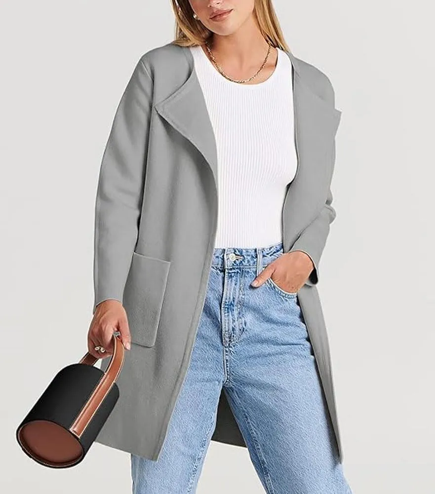 Women's Oversized Open Front Long Cardigans Casual Jacket Coats Long Sleeve Cable Knit Sweaters Outerwear for Fall