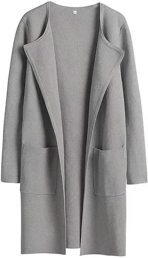 Women's Oversized Open Front Long Cardigans Casual Jacket Coats Long Sleeve Cable Knit Sweaters Outerwear for Fall