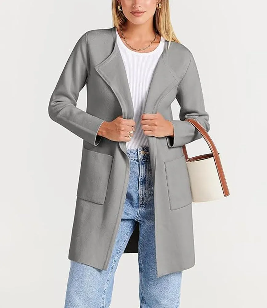 Women's Oversized Open Front Long Cardigans Casual Jacket Coats Long Sleeve Cable Knit Sweaters Outerwear for Fall