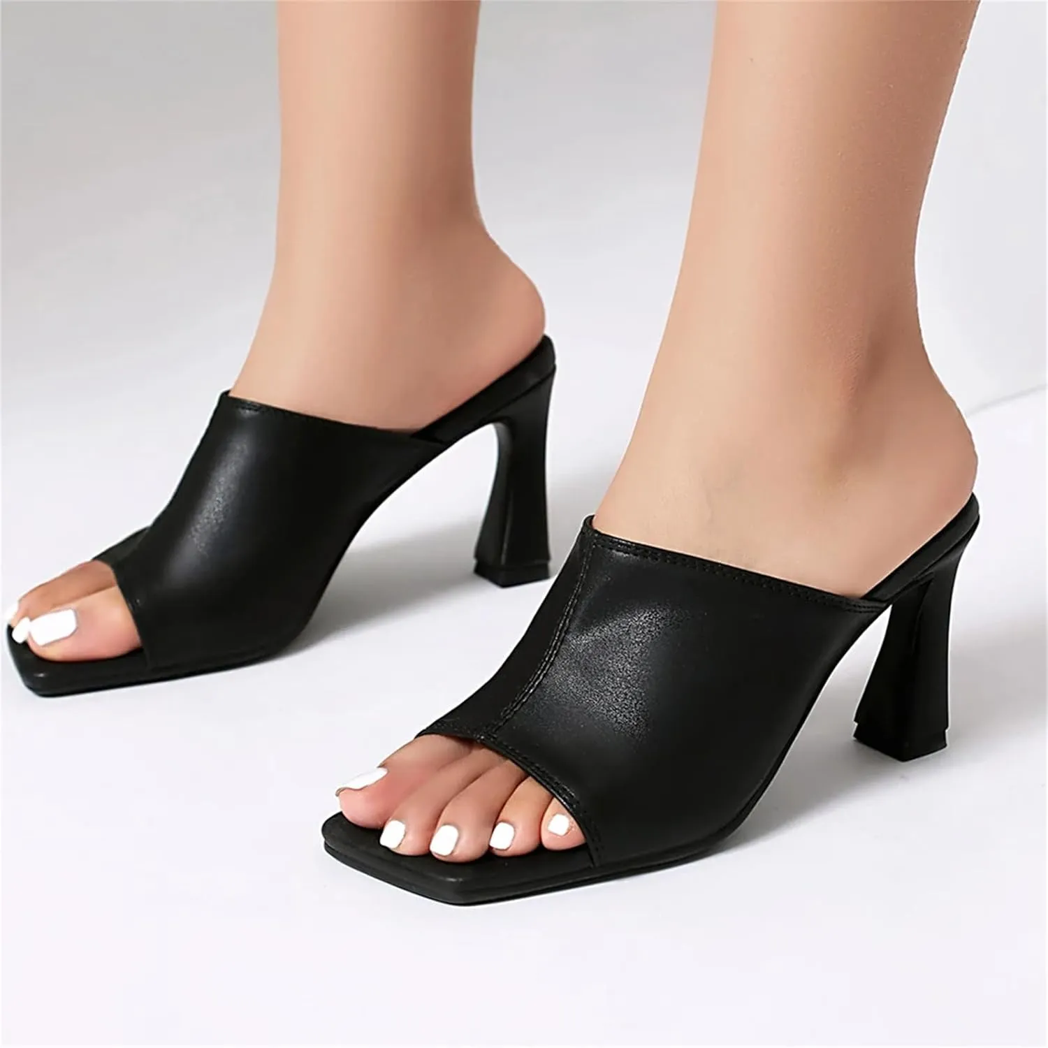 Women's Stiletto Mules - 8CM Luxury Slides, Summer Prom Platform