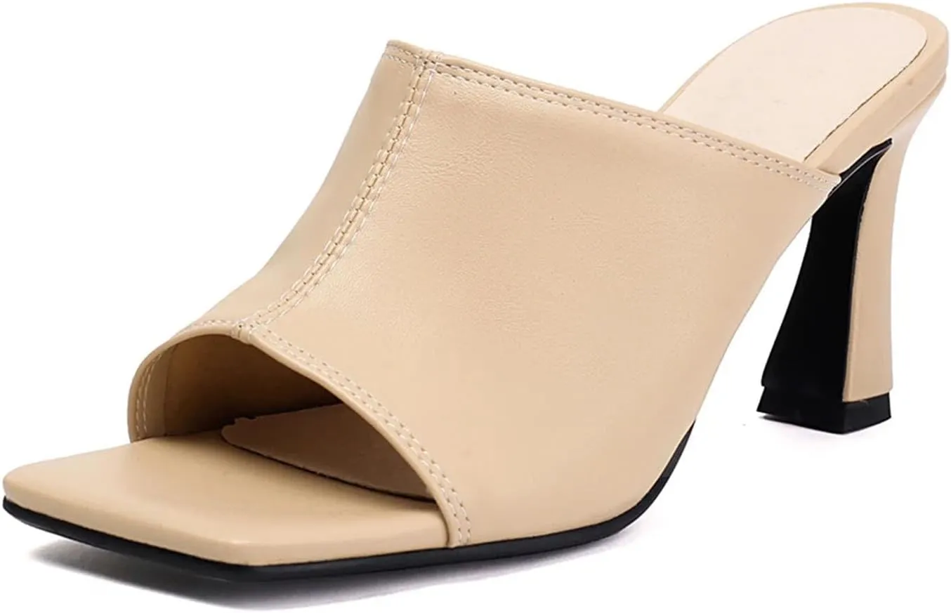 Women's Stiletto Mules - 8CM Luxury Slides, Summer Prom Platform