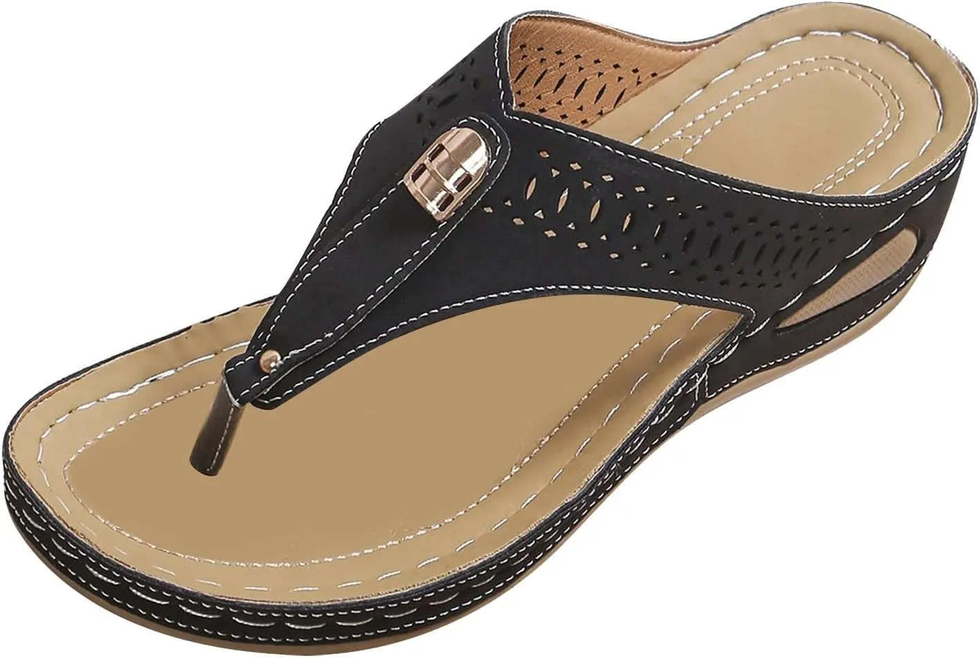 Women's Summer Casual Fashion Platform Wedge Orthopedic Sandals 2025 Hollow Out Design Stylish Open Toe Comfortable Platform Sandals Wide Width Walking Dress Shoes for Party Casual Beach Vacation