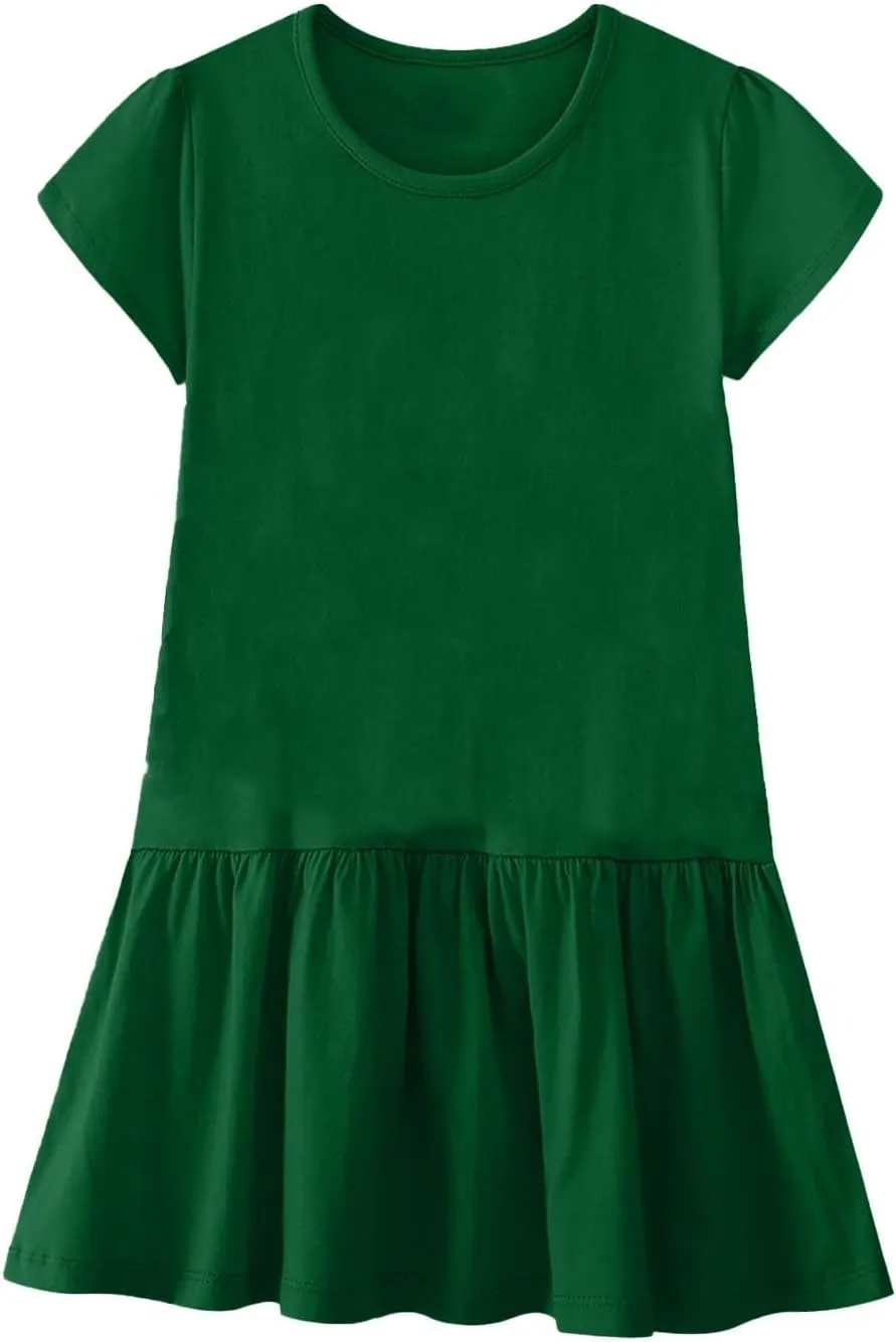 Womens Summer Dresses Casual Cap Sleeve Spring Ruffle Mini Sporty Sweatshirt Trendy Tshirt Dress Vacation Outfit