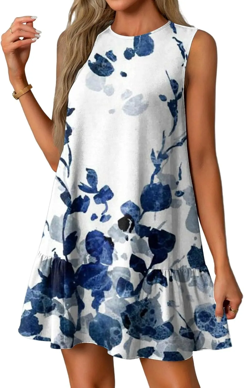 Womens Summer Dresses Casual Cap Sleeve Spring Ruffle Mini Sporty Sweatshirt Trendy Tshirt Dress
