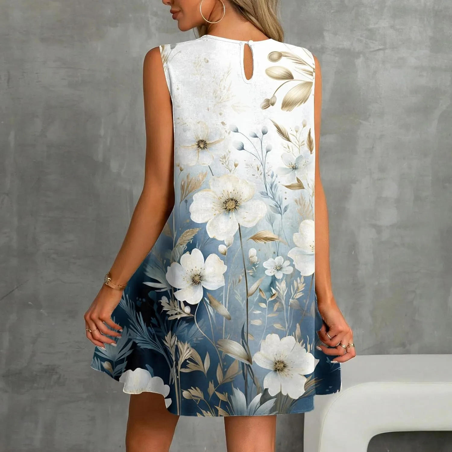 Womens Summer Dresses Casual Cap Sleeve Spring Ruffle Mini Sporty Sweatshirt Trendy Tshirt Dress