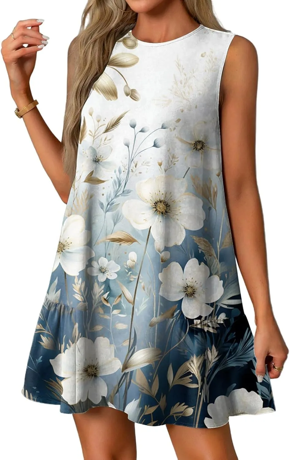 Womens Summer Dresses Casual Cap Sleeve Spring Ruffle Mini Sporty Sweatshirt Trendy Tshirt Dress