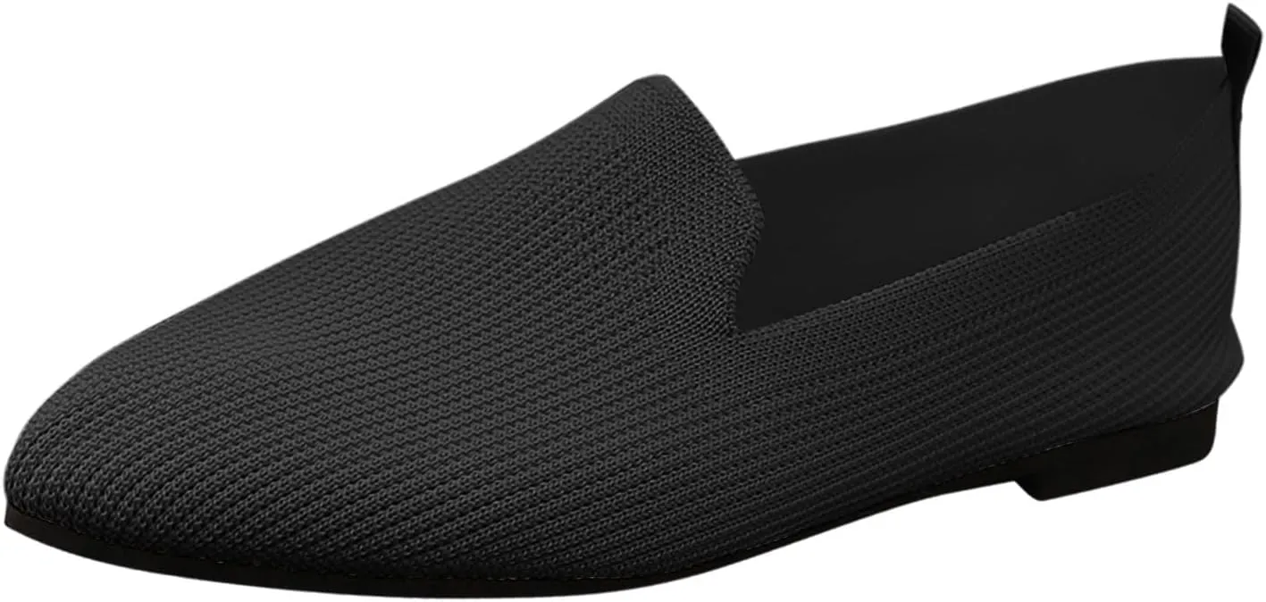 Women's Summer Flat Shoes Mesh Pointed Toe Solid Color Casual Shoes Lightweight Breathable Dressy Casual Shoes for Ladies