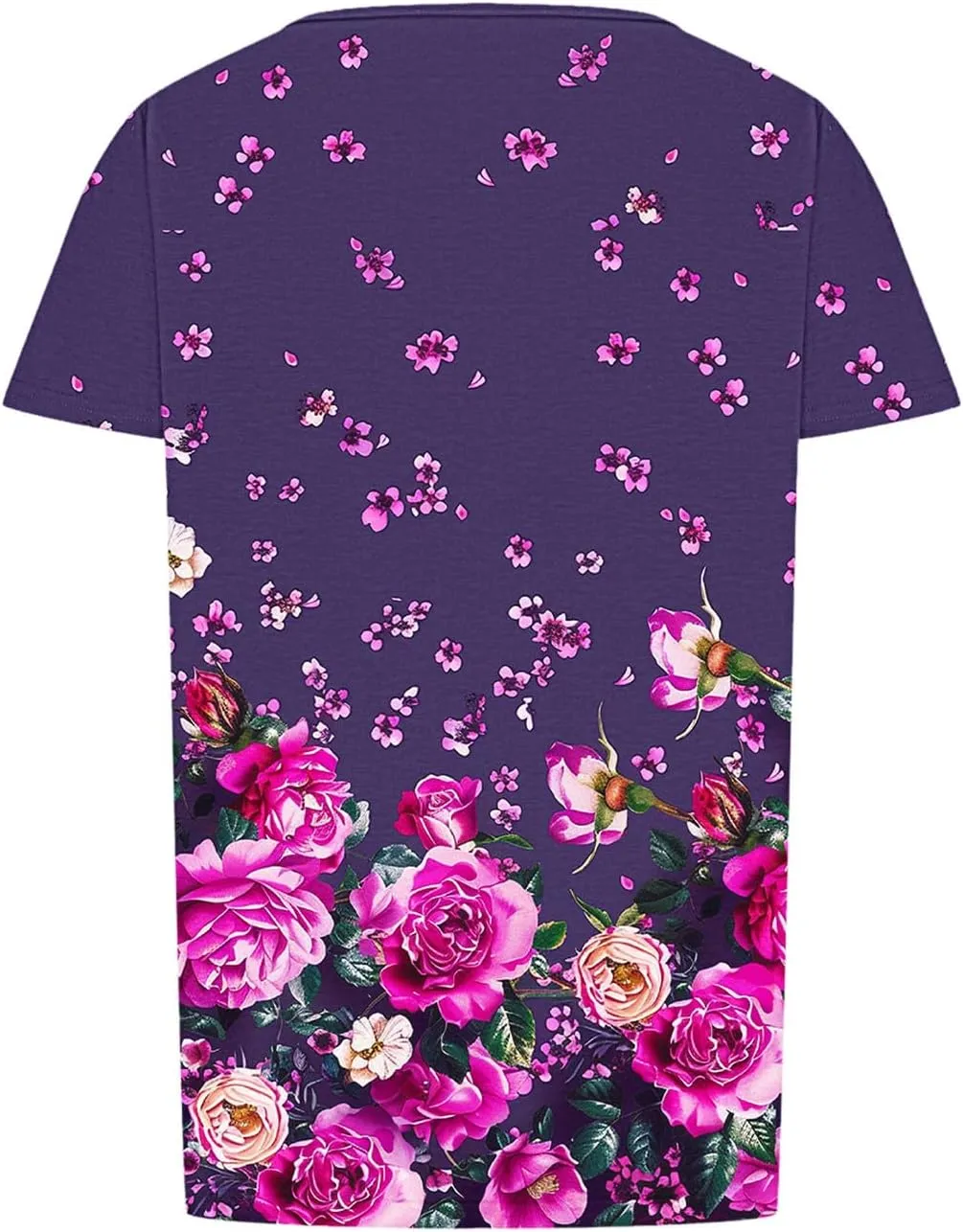 Womens Summer Tops Dressy Casual Short Sleeve Scoop Neck Pleated T Shirts Tunic Blouses Trendy Cute Print Tees