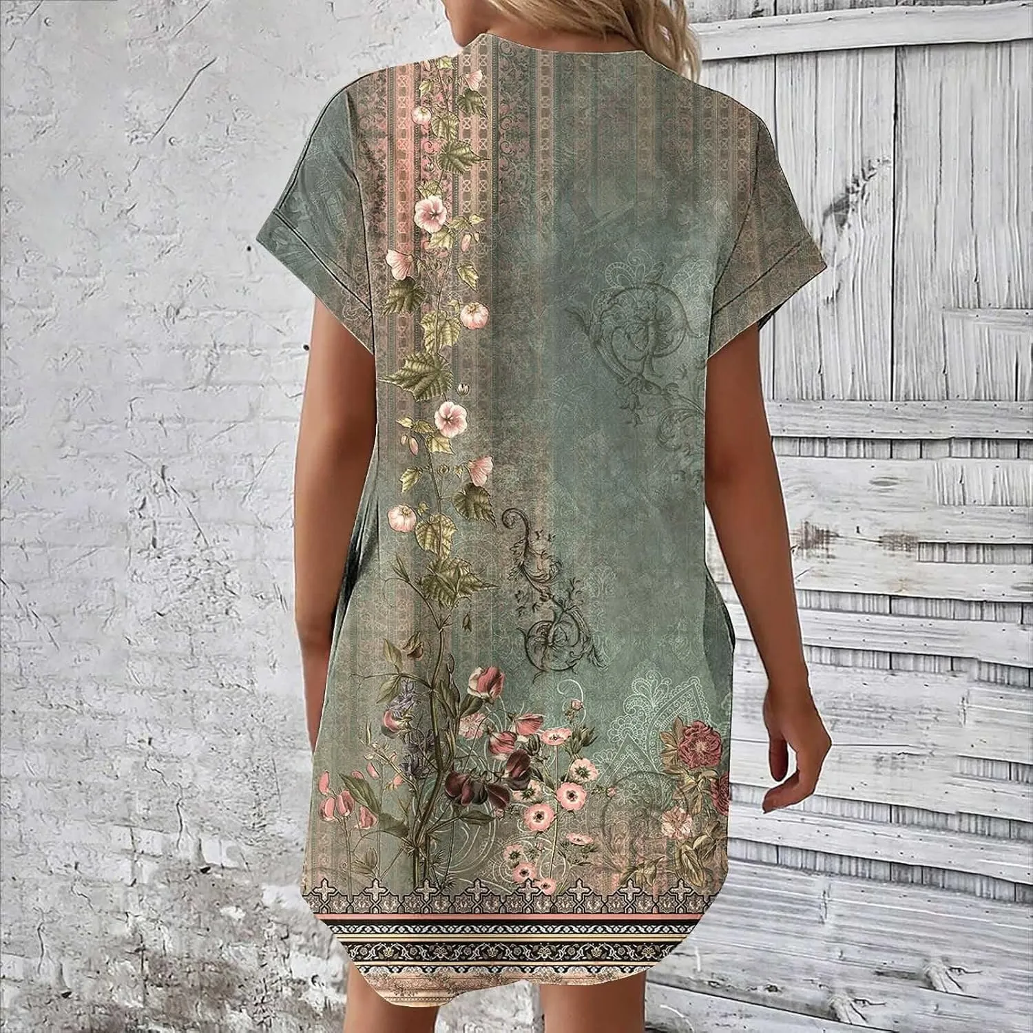 Womens T Shirt Dress Short Sleeve Casual Dresses Plus Size Summer Shirt Dress Comfy Flowy Cute Swing Tunic Dress