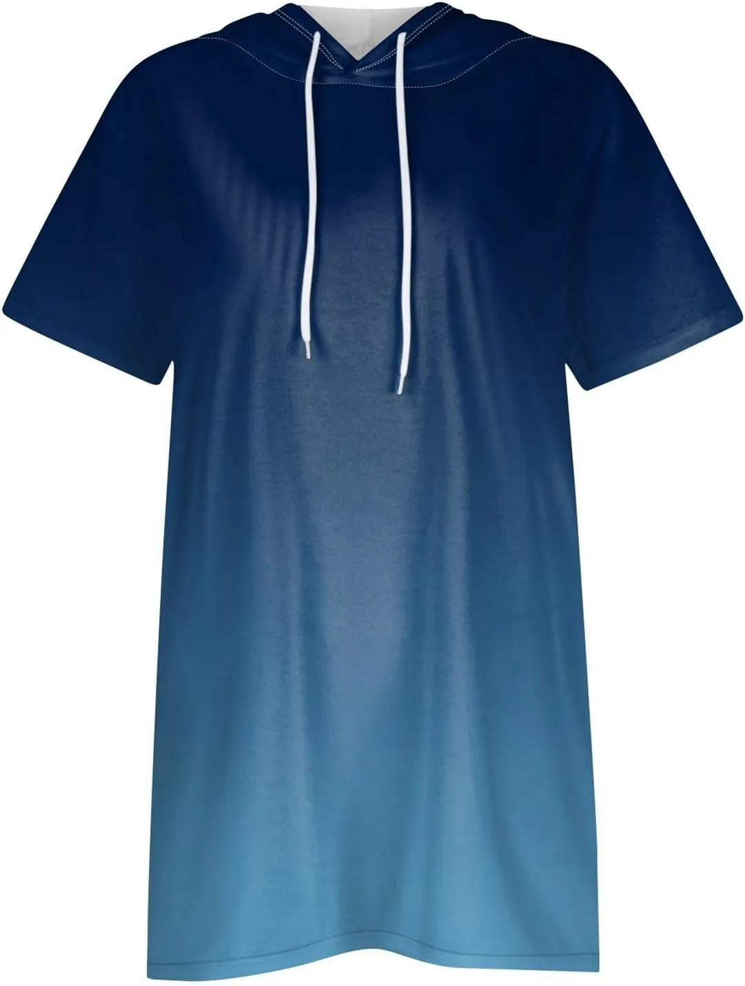 Womens Tunics to Wear with Leggings Oversized Outdoor Sports Hoodies Summer Short Sleeve Hooded Tshirts with Pockets
