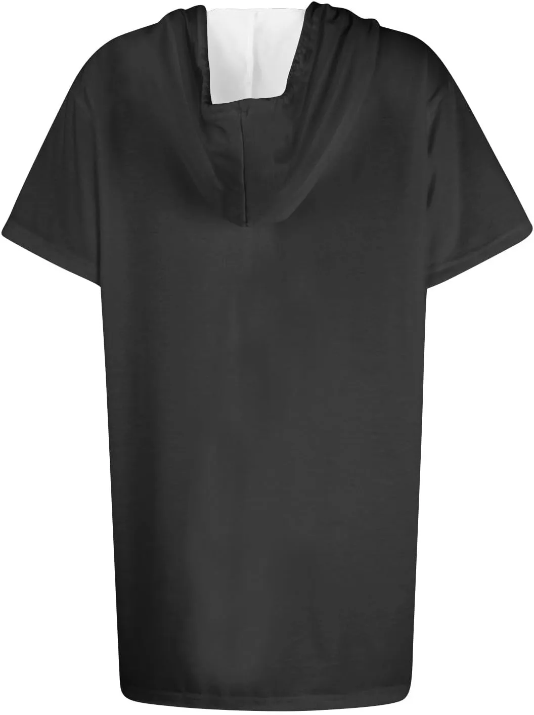 Womens Tunics to Wear with Leggings Oversized Outdoor Sports Hoodies Summer Short Sleeve Hooded Tshirts with Pockets