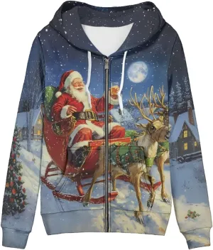 Women's Zip up Oversized Sweatshirts Long Sleeve Hooded Jacket Casual Zipper Tops with Pockets