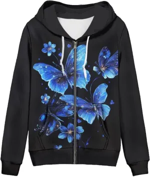 Women's Zip up Oversized Sweatshirts Long Sleeve Hooded Jacket Casual Zipper Tops with Pockets