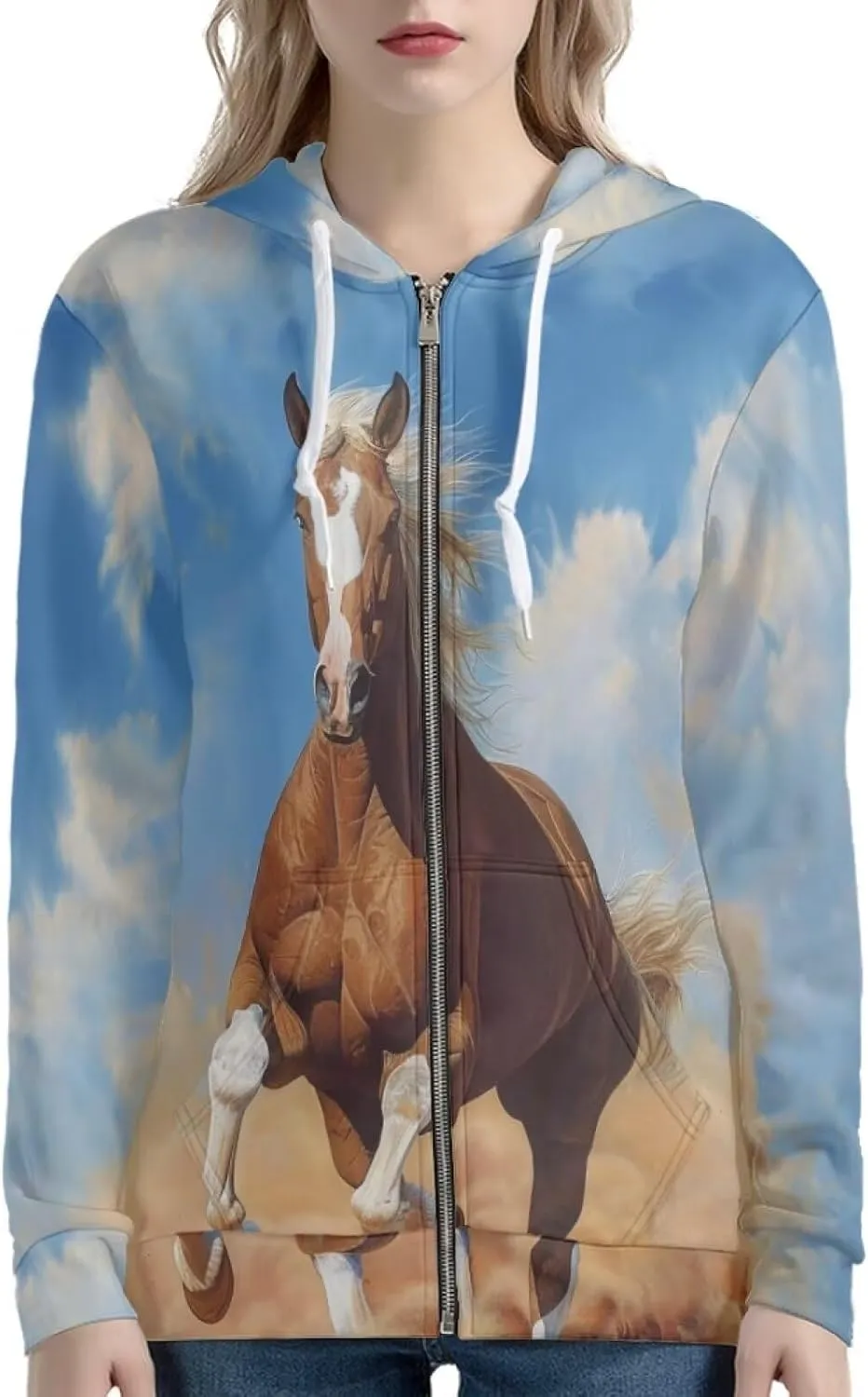 Women's Zip up Oversized Sweatshirts Long Sleeve Hooded Jacket Casual Zipper Tops with Pockets