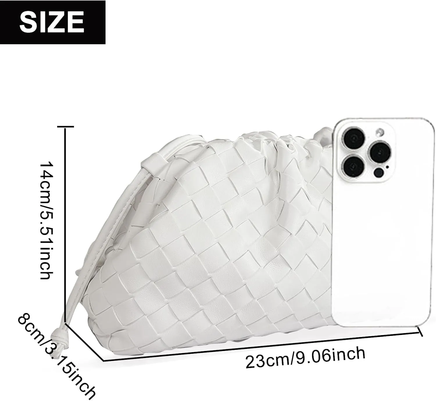 Woven Evening Clutch Purses for Women Formal Hobo Shoulder Handbag for Women Wedding Soft Vegan Leather Wallet