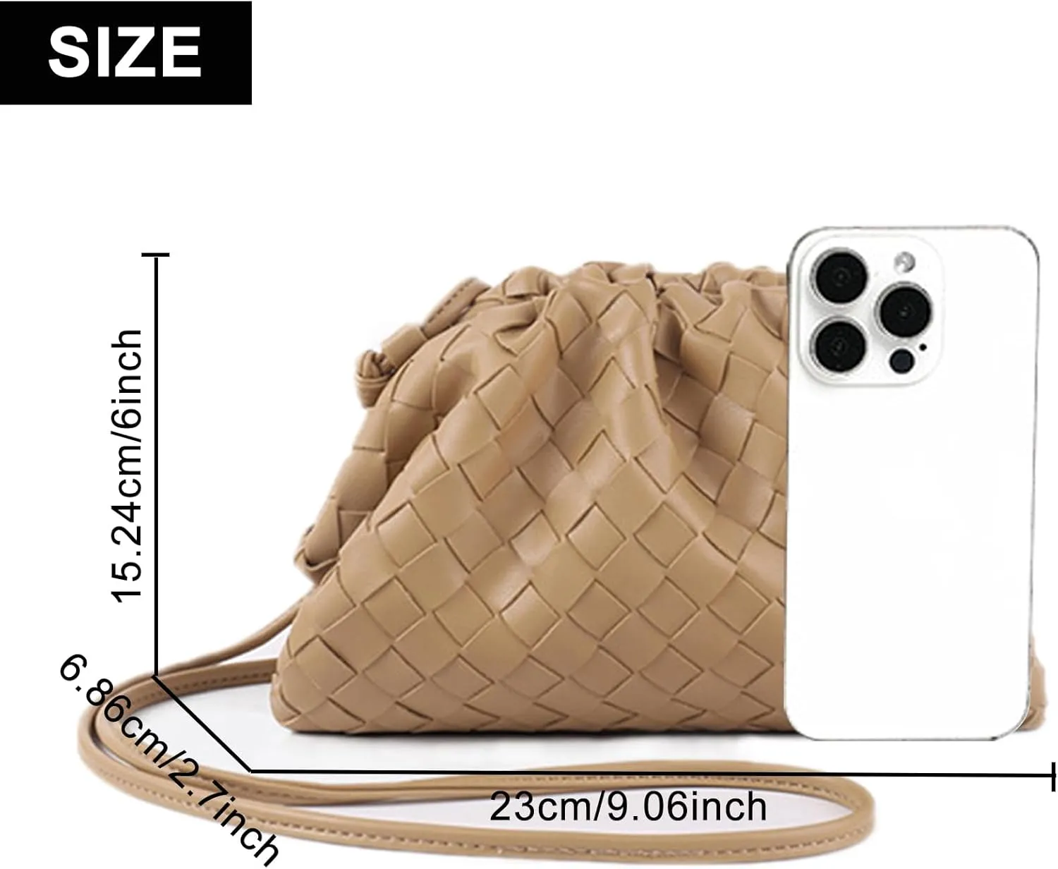 Woven Evening Clutch Purses for Women Formal Hobo Shoulder Handbag for Women Wedding Soft Vegan Leather Wallet
