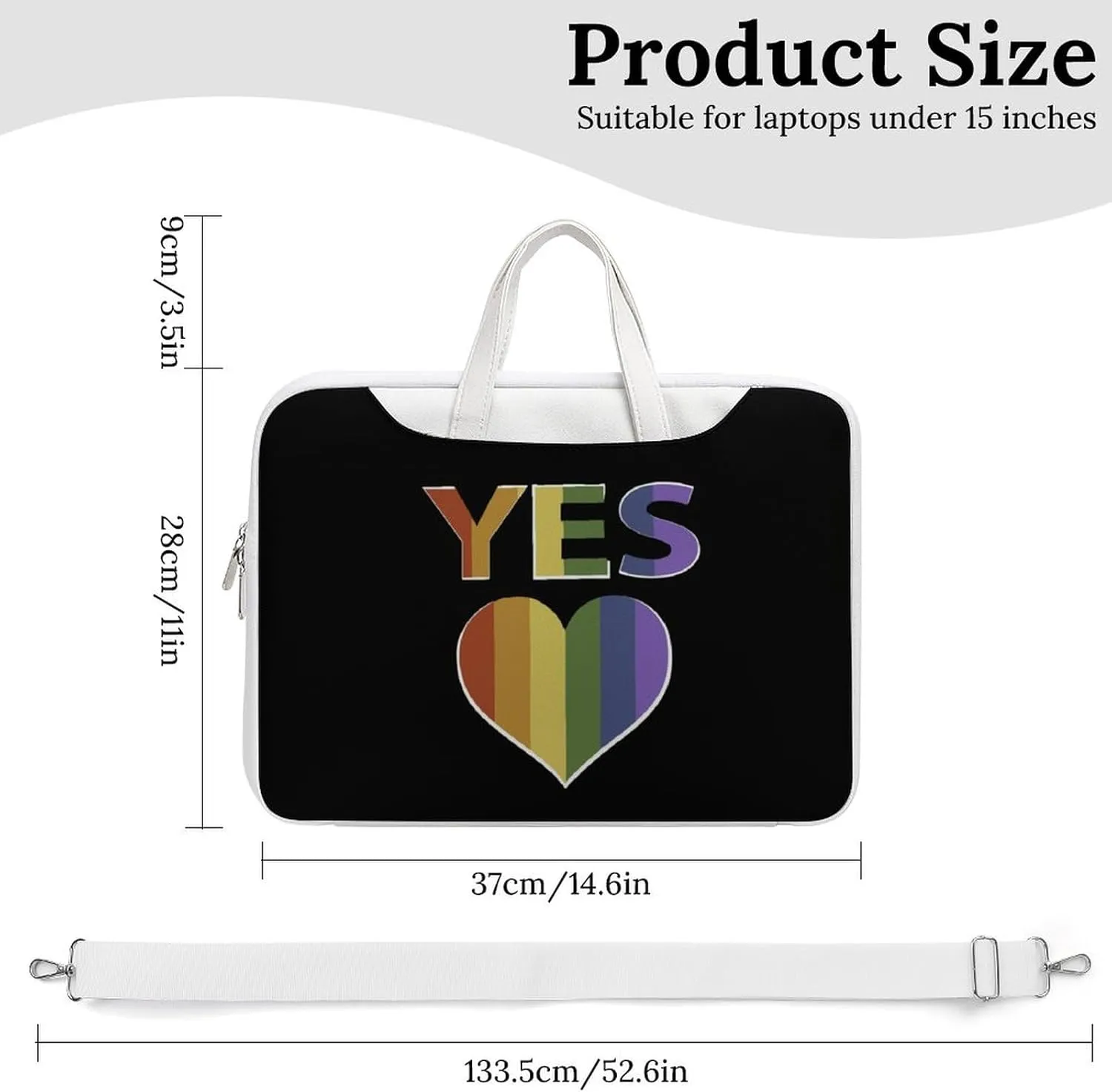 Yes Marriage Equality Lgbtq Leather Bag Laptop Case Slim Water Resistant Computer Bags with Handle Briefcase for Work