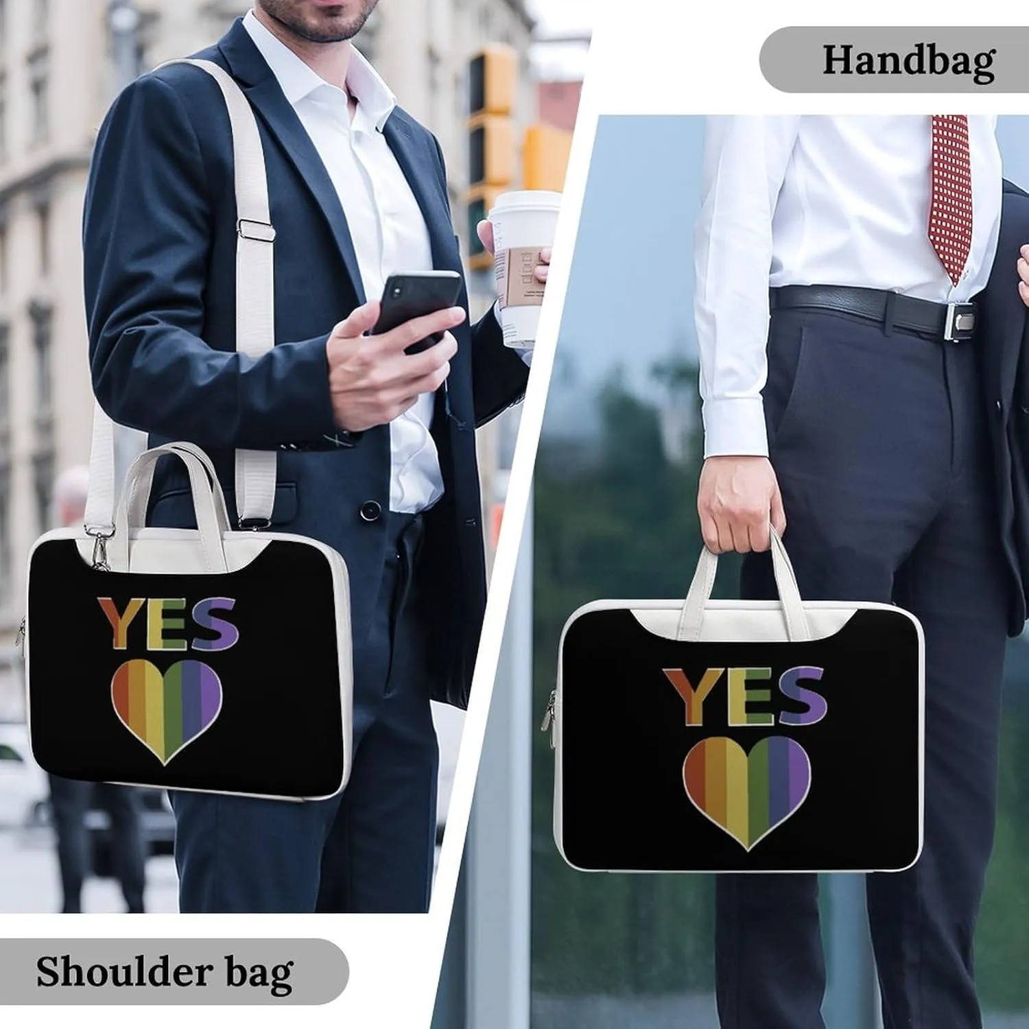 Yes Marriage Equality Lgbtq Leather Bag Laptop Case Slim Water Resistant Computer Bags with Handle Briefcase for Work